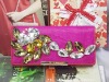 Handmade flower ladies Diamond leather wallet purse W0372