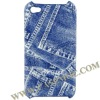 Hard Case Cover with Denim Fabric Design for iPhone4/4G (Blue)