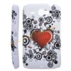 Heart And Circles Design Silicon Skin Gel Cover Case For HTC ChaCha G16