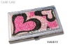 Heart Desgin Name Card Holder,With Crystal Beads