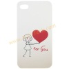 Heart For You Ivory Hard Case Cover Skin For Apple iPhone 4