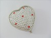 Heart-shape puff box powder box dressing box embellish acrylic gems