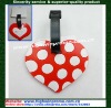 Heart shape soft PVC luggage tag