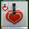 Heart shape soft PVC luggage tag