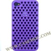 Heart-shaped Perforated Hard Case for iPhone 4 4g(Purple)