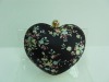 Heart-shaped satin evening handbag