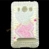Hearts Rhinestone Both Parts Protect Case Shell For HTC EVO 4G