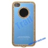 High Quality Diamond Edge Electroplating Case for iPhone 4(Baby Blue)