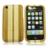 High Quality For Cellphone iPhone 3G/3GS Natural Bamboo Striped Case (with Color Box)