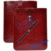 High Quality Leather Case With Zipper For i Pad 2(Dark Red)