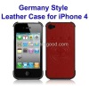 High Quality Leather Case for iPhone 4 (Red)