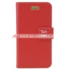 High Quality PU Leather Case Cover For Iphone 4(Red)