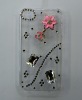 High Quality and fashionable 3D Crystal bling Protector cover for iphone 4
