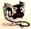 High art leather wallet with long chain for youth