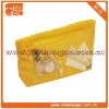 High-capacity clutch yellow zipper travel mesh cosmetic pouch