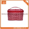 High-capacity waterproof zipper red travel plastic cosmetic case