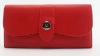 High class big size red color PU card holder wallet for woman