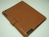 High quality Crocodile line PU leather Protecting case cover for ipad 2/ three color provided