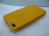 High quality New arrive leather electroplate case for iphone 4 4G 4S 4GS