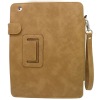 High quality PU leather case cover for ipad 2 with strap and magnetic design/ Double Face PU leather material