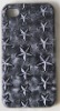 High quality Star Pattern leather back case protective leather skin back case for iphone 4 32gb