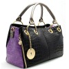 High quality black leather fashion handbag