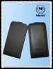 High quality genuine leather black flip case suitable for iPhone 4