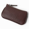 High quality leather coin purse with key ring