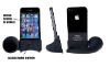 Horn stand speaker silicone case for iphone 4(Black)