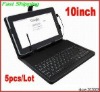 Hot! 7 inch tablet pc leather keyboard case