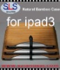 Hot Bamboo case for ipad3 natual wood case for ipad3 IBC063