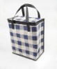 Hot/Cold Insulated Zipper Chessboard Canvas Cooler Bag