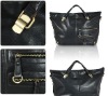 Hot!! Fashion black studded handbag  (B1213)