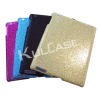 Hot!!! High Quality Plastic Back Cover Hard Case with leather lagging outside for iPad 2