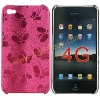 Hot Pink Butterflies Design Hard Case Plastic Protector Back Cover For iPhone 4 4S