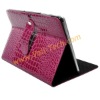 Hot Pink Crocodile Pattern Design Leather Shell Cover Case For Samsung Galaxy Tab P7510