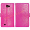 Hot Pink Leechee Vein Leather Cover Skin Protect For Samsung Galaxy Note i9220