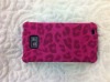 Hot Pink Leopard grain Leather Pouch Case For Samsung Galaxy S II i9100
