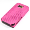Hot Pink Mesh Skin Hard Back Case Cover For Nokia 5530