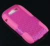 Hot Pink Mesh cambo case silicone +hole skin hard back case For blackberry 9850/9860 Monaco
