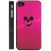 Hot Pink Skull And Cross Hard Cover Protect Case For iPhone 4 4S