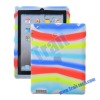 Hot Pink Stripe Premium Soft Silicone Back Cover Case for iPad 2