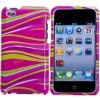 Hot Pink Zebra Snap On Plastic Skin Protect Case For iPod Touch 4