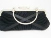 Hot Sale Autumn Black Satin Evening/Wristlet Bag