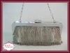 Hot Sale Silver Aluminum Chain Clutch Evening Shoulder Bag