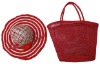 Hot Selling Straw Handbag With Fancy Hat