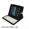 Hot!! black leather keyboard case for IPAD 2 with fashion design