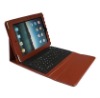 Hot!! fashion PU dark red leather keyboard case for IPAD