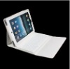 Hot!! fashion PU white leather keyboard case for IPAD