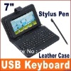 Hot! for 10 tablet pc leather case with keyboard